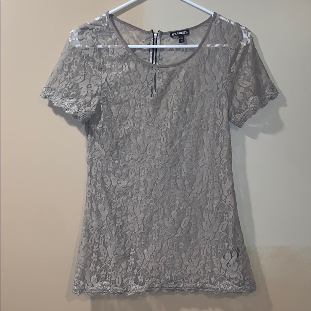 Beige Lace Top